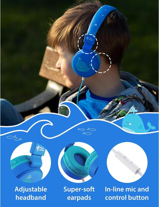 Actual product image Planet Buddies Whale Wired Kid's Headphone