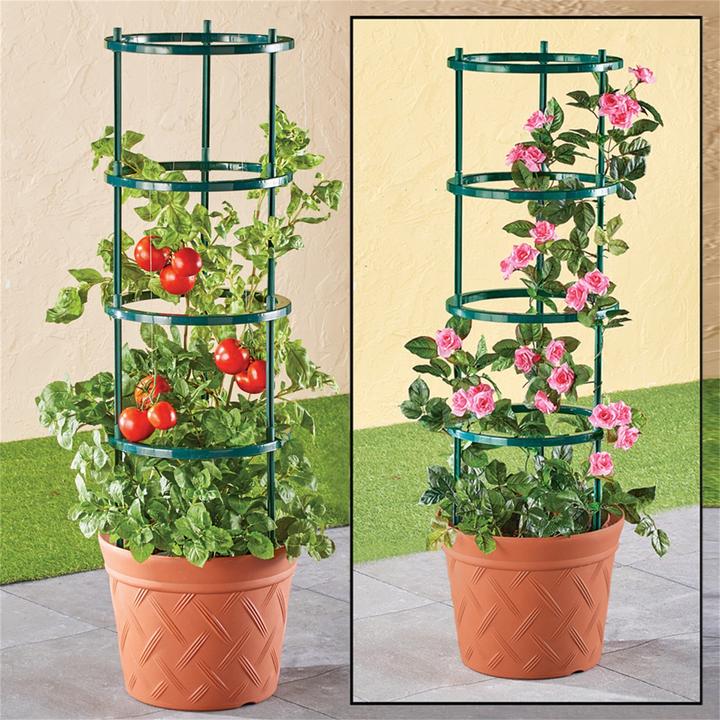 Actual product image HTI-Living Nessa terracotta plant pot with climbing support (35 x 114 cm)
