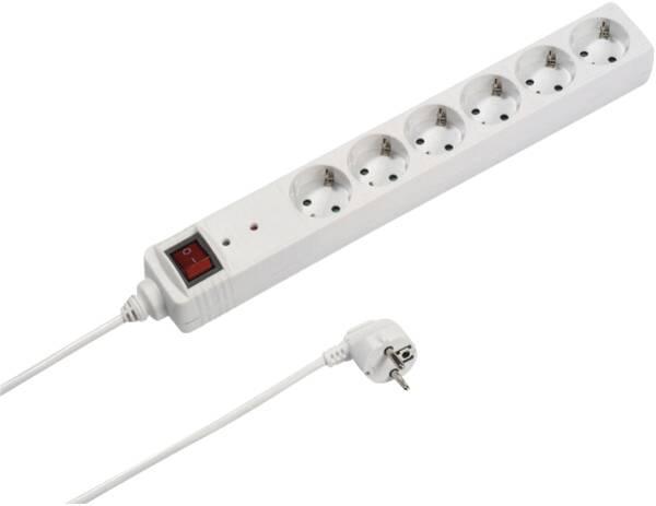 Produktbild Vivanco 6-fach Steckdosenleiste mit Überspannungsschutz, 1,4m, weiss (6x, CEE 7/3, 1.40 m)