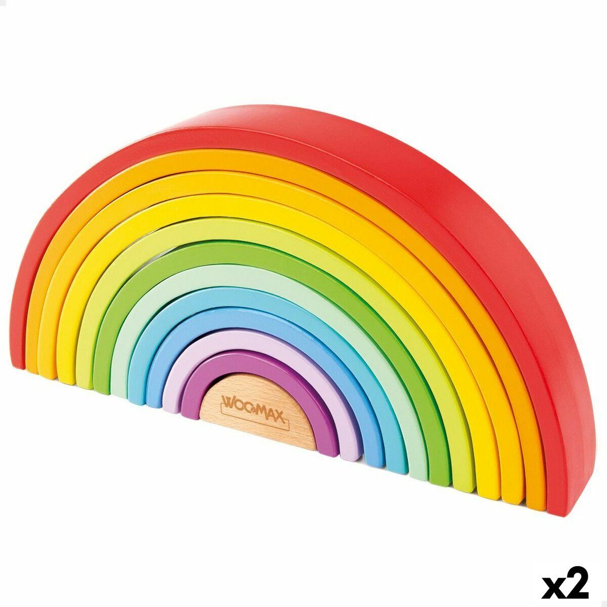 Woomax Kinder Puzzle aus Holz Regenbogen 11 Stücke 2 Stück (11 Teile)