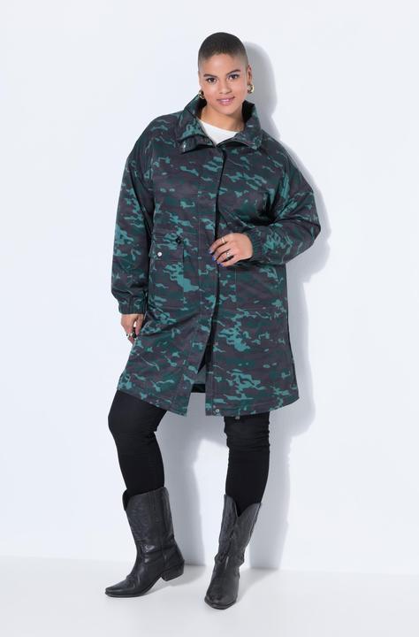 Actual product image Studio Untold Coat, straight shape, camouflage, drawstring waist