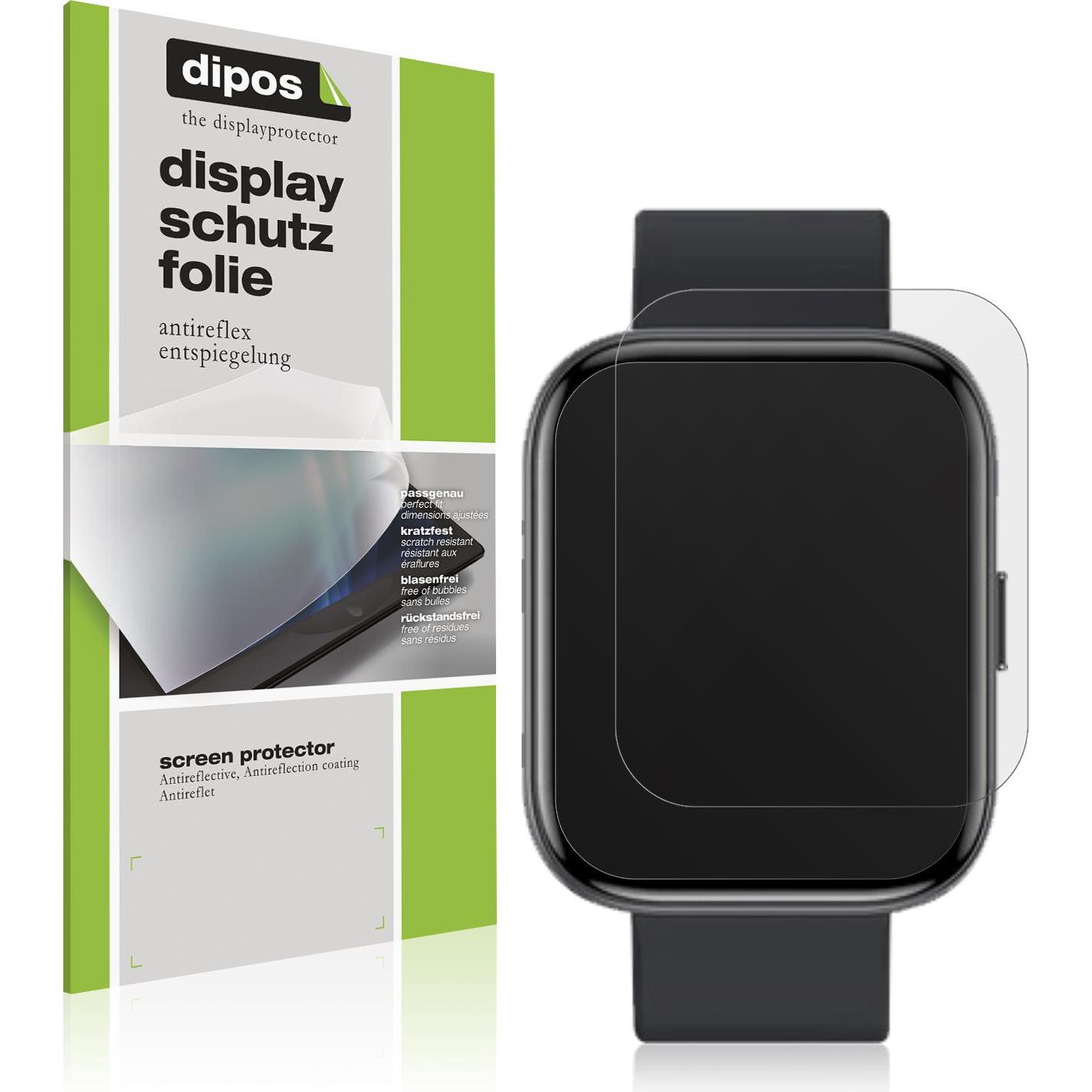 Dipos Displayschutzfolie Antireflex, Smartwatch Schutzfolie, Transparent