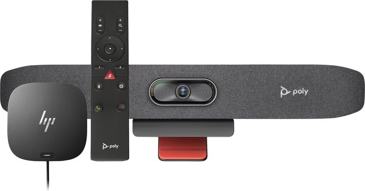 Actual product image HP POLY Studio R30 USB Videoleiste und BT Remote mit USB-C Dockingstation G5 Bundle