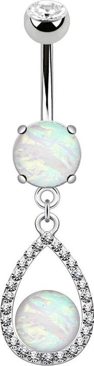 Immagine prodotto Star Piercing Banana in argento con ciondolo a goccia con cristalli e opale (Ottone, Acciaio chirurgico 316L)