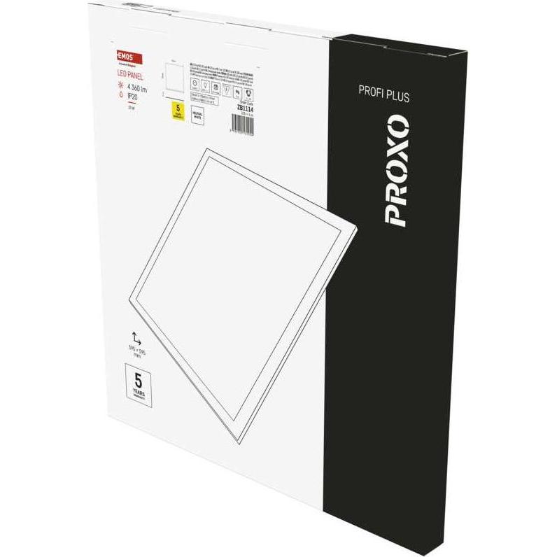 Thumbnail - Emos, Wandleuchte + Deckenleuchte, LED Einbauleuchte PROXO 60x60, quadr., weiss, 33W neutralweiss (4360 lm)