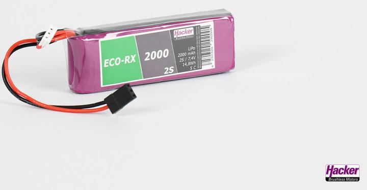 Produktbild Hacker LiPo Pack TF ECO-RX 2000mAh 2S Straight (7.40 V, 2000 mAh)
