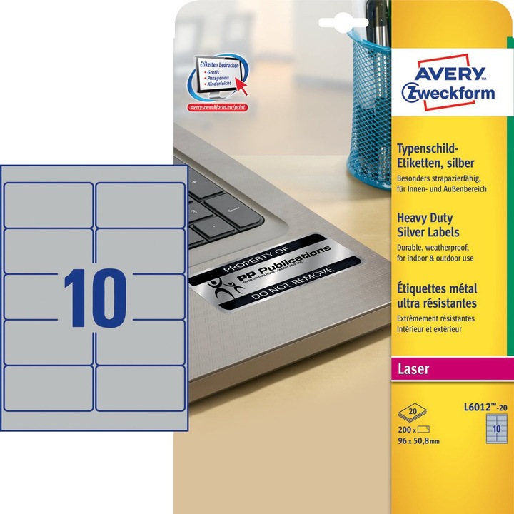 Actual product image Avery Nameplate labels