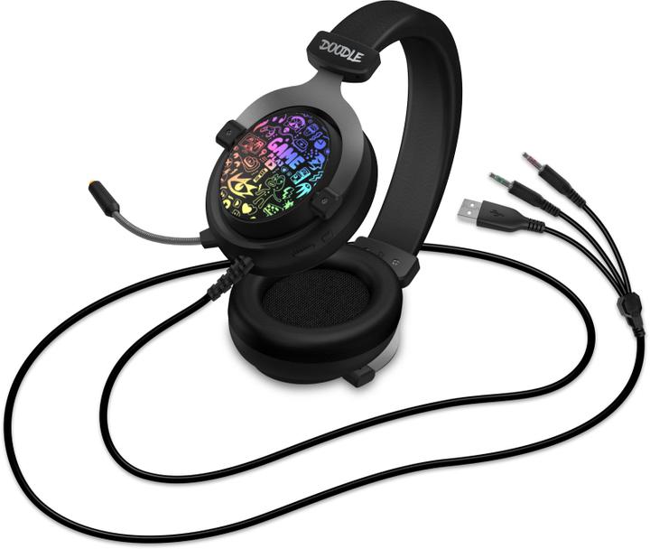 Actual product image Connect IT Słuchawki Doodle RGB Czarne (CHP-6501-BK) (Cable)