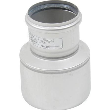 Blücher, Zubehör Sanitärinstallation, rot.110 - 75mm - m.O-Ring RF AISI 304.Alm RF stål