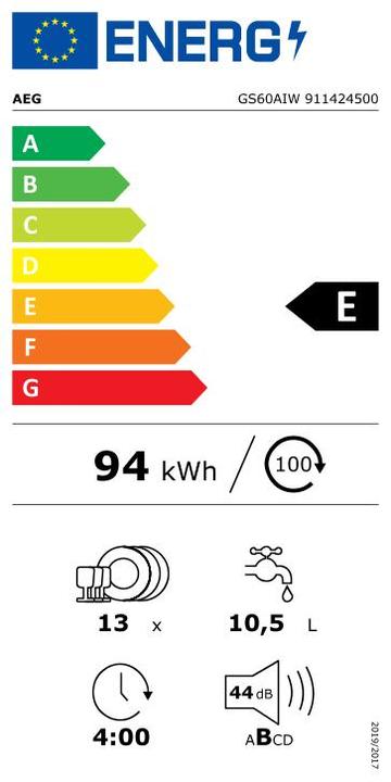 Label énergétique AEG GS60AIW