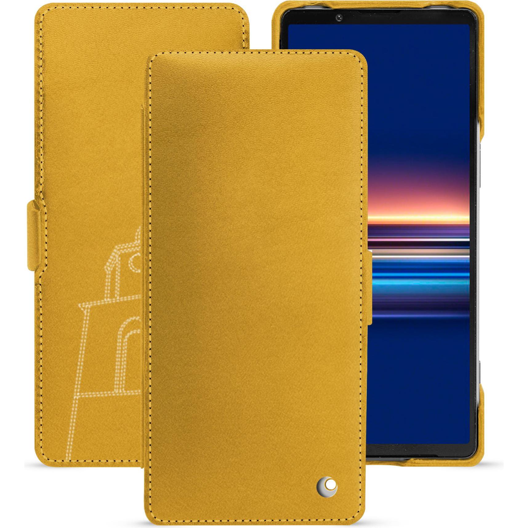 Noreve Lederschutzhülle horizontal (Sony Xperia 5 V), Smartphone Hülle, Orange