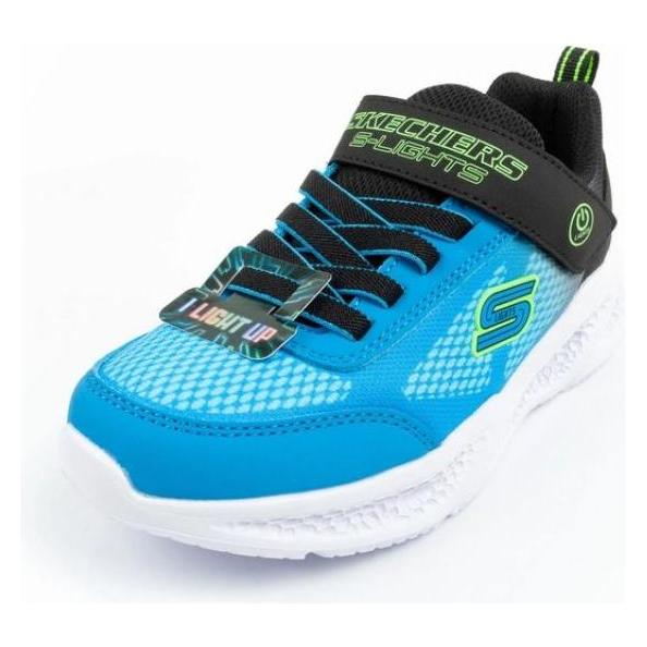 Skechers, Unisex, Sneakers, Meteor-Lights-Krendox, Blauw, Zwart, (34)