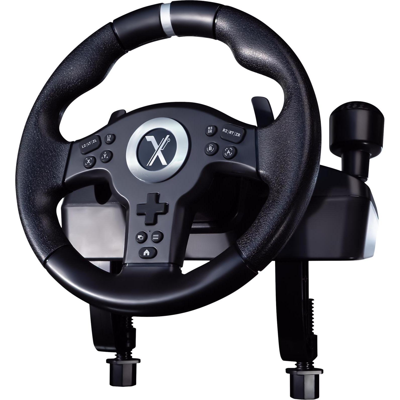 Lexip XDRIVE-350 Multiplatform Steering Wheel (PC, PS3, PS4, PS5, Switch, Switch 2, Xbox One S, Xbox Series S, Xbox Series X), Controller gaming, Nero