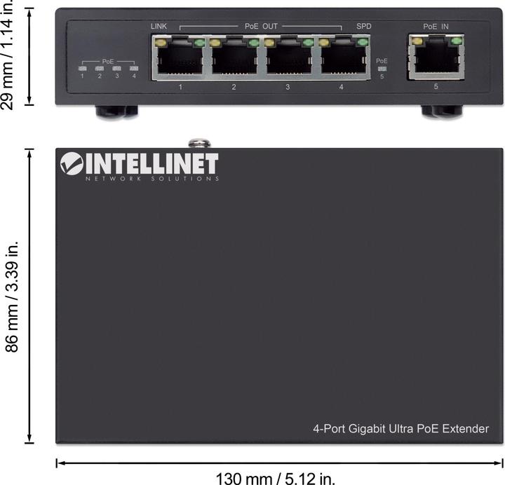 Produktbild Intellinet 4x RJ045, PoE (5 Ports)