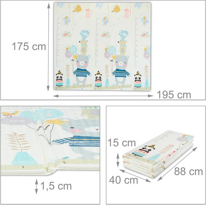 Image du produit Relaxdays Tapis de jeu avec animaux (195 x 175 x 1,5 cm)