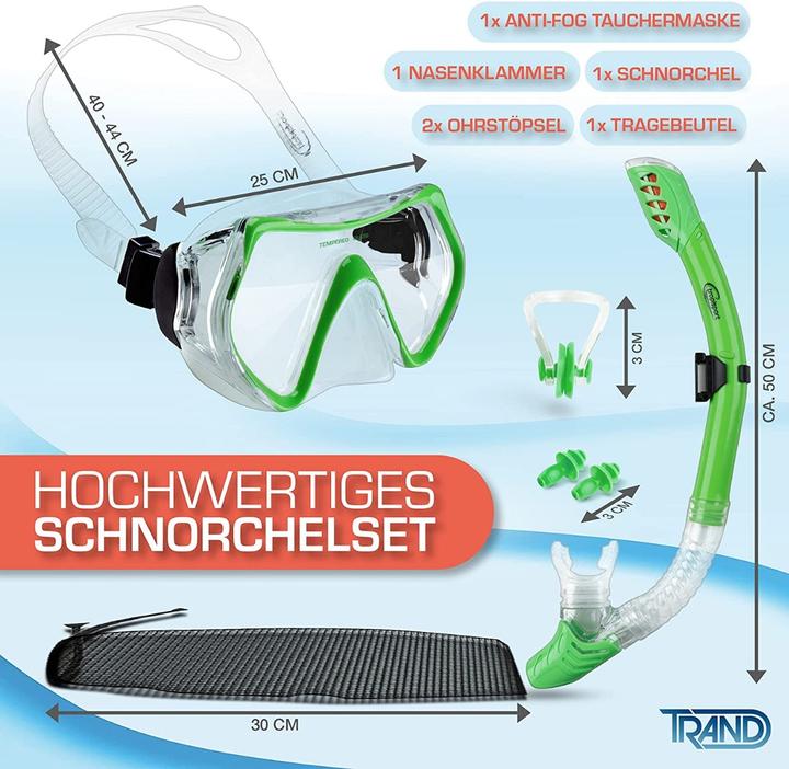 Immagine prodotto Tropisport Set snorkel premium con boccaglio e occhialini - Incl. rugiada antiappannamento infrangibile