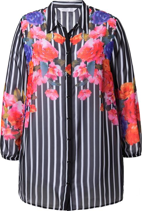 Produktbild Miamoda Bluse, A-Linie, Chiffon, Streifen/Blüten (48)