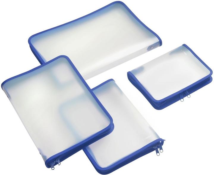 Produktbild Foldersys Reissverschlussbeutel A5 transparent/blau 0,5 mm (A5, 1 x)