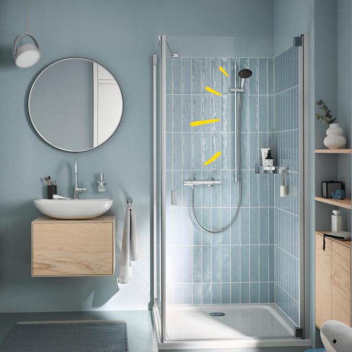 Produktbild Grohe Vitalio Start 110 QuickFix Brausestangenset, kleben oder bohren, Länge 900mm, wassersparend, 2 Strah