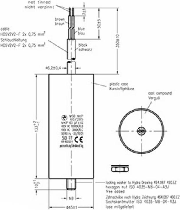 Actual product image MKP motor capacitors