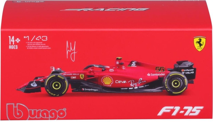 Produktbild Bburago Ferrari F1-75 1/43 C. Sainz 2022