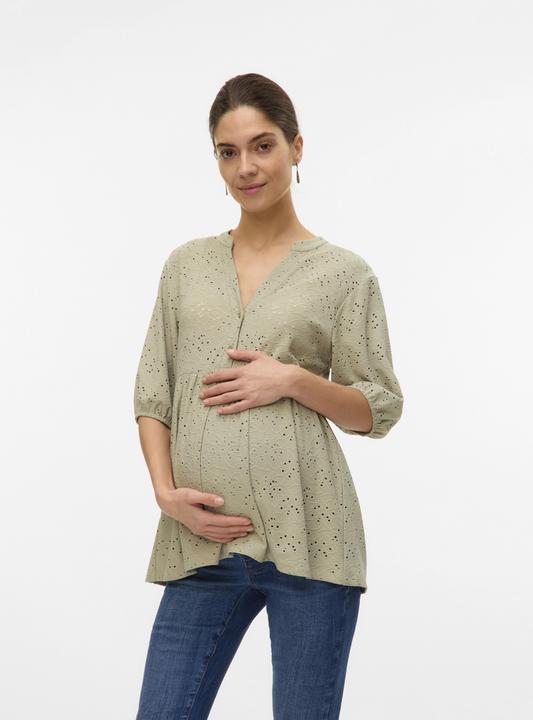 Actual product image Mamalicious Normal geschnitten Mandarin Kragen Top Bluse (XL)