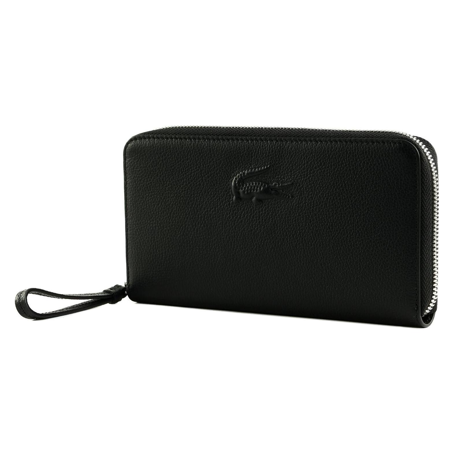 Lacoste, Damen, Portemonnaie, City Court Zip Wallet, Schwarz