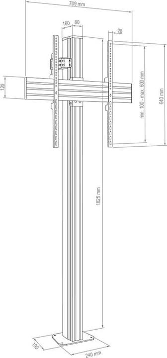 Produktbild Hagor CPS Floor-Wall bolt down 140-165cm comPROnents Boden-Wand-Standsystem fuer einen 140-165cm 55- (Boden, 65", 50 kg)