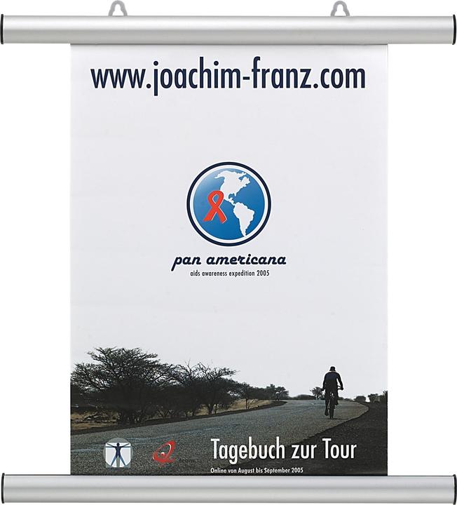 Actual product image Franken Poster strip, aluminum, silver, length: 705 mm two adjustable suspension eyes, filing device