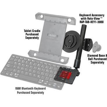 Thumbnail - RAM Mounts Universal Tablet Keyboard, Tablet Halterung, Schwarz