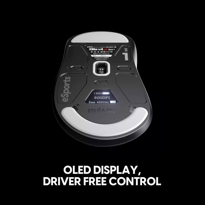 Actual product image Pulsar Xlite V4 eS Mini Wireless - Gaming Mus - Optisk - 5 scarce - Sort (Cable, Wireless)