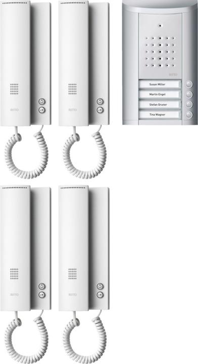 Produktbild Schneider Electric 4 Familien TürSprechanlagenSet weiss (Kabelgebunden)