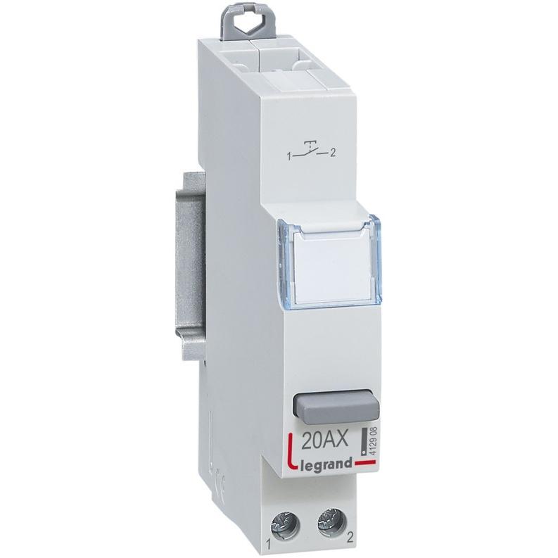 Legrand KNOPFSCHALTER EINFACH MONOSTABIL LE-412909 1X NC 20 A, Taster + Schalter, Grau
