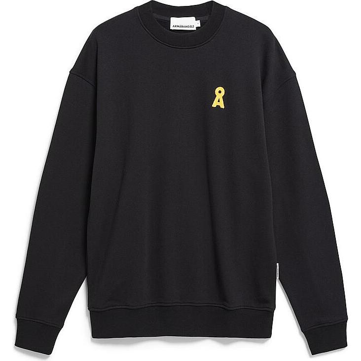 Armedangels, Herren, Pullover, Emaal Crewneck Å Embro, Schwarz, (S)