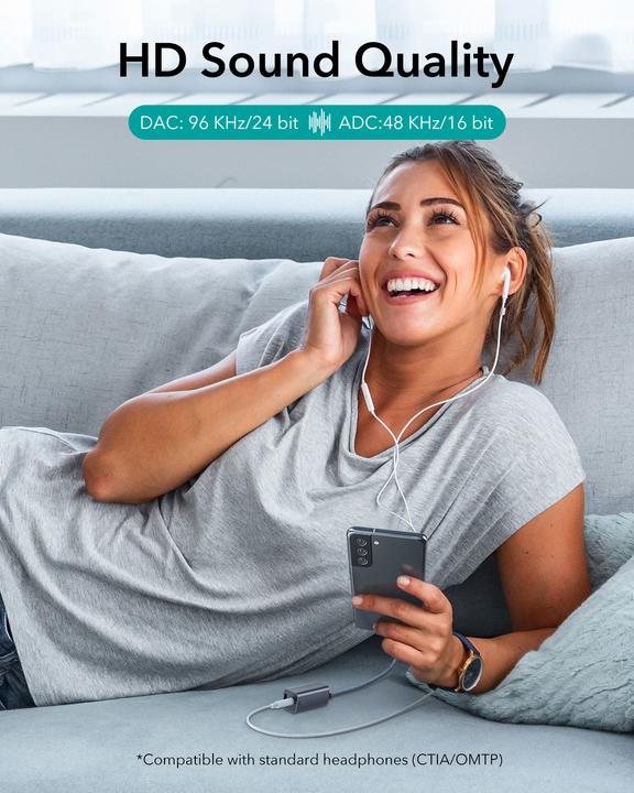 Produktbild ESR 2 IN 1 USB-C - Headphone Jack Adapter (3.5mm Klinke)