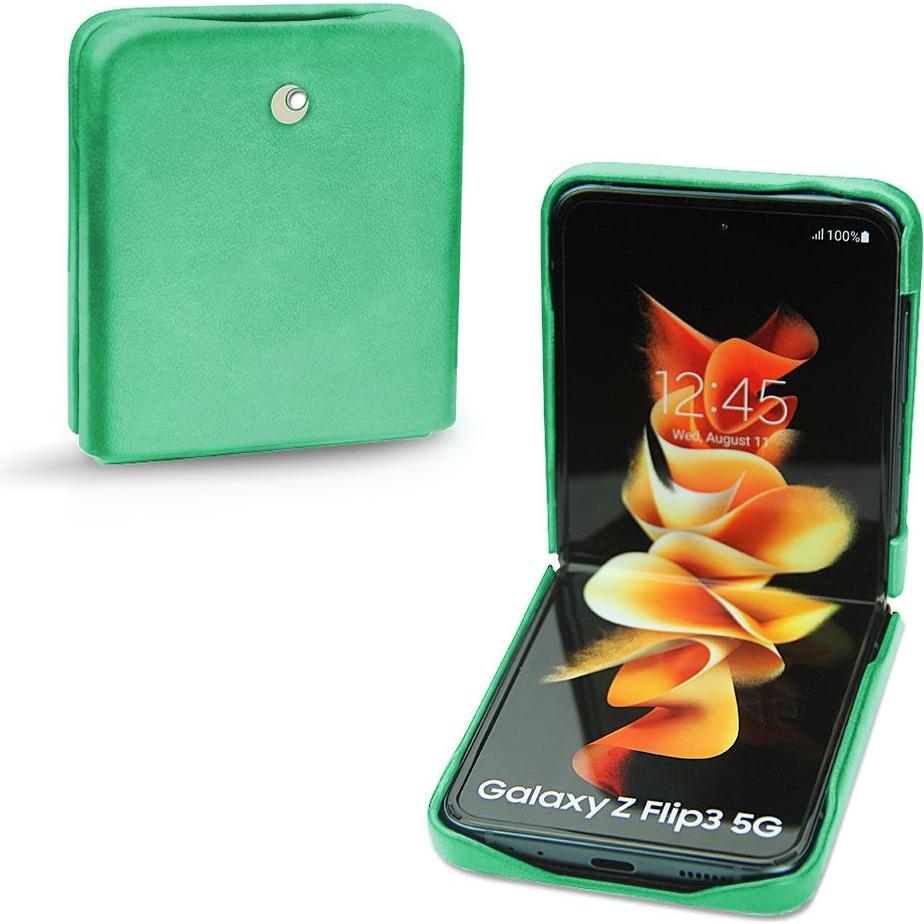 Noreve Lederschutzhülle (Samsung Galaxy Z Flip3), Smartphone Hülle, Grün