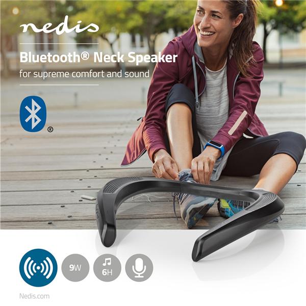 Produktbild Nedis Bluetooth Nackenbügel Lautsprecher - schwarz (6 h, Akkubetrieb)