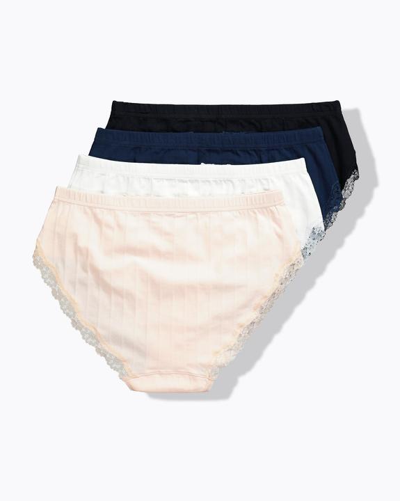 Produktbild Ulla Popken Midislips, 4er-Pack, Ajourjersey, Spitze (54, 4er Pack)
