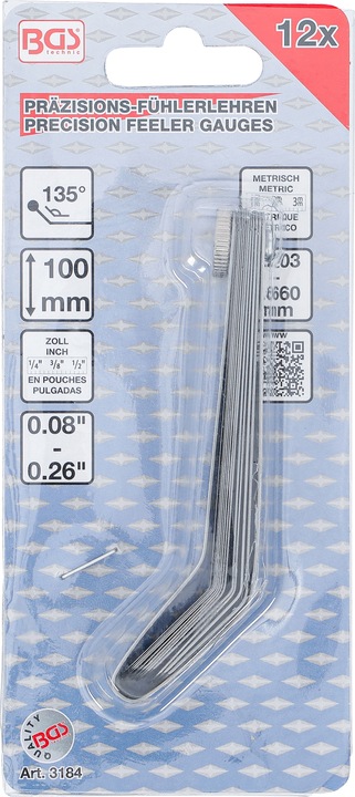 Actual product image BGS Präzisions-Fühlerlehren, gebogen | 12 Blatt (10 cm)