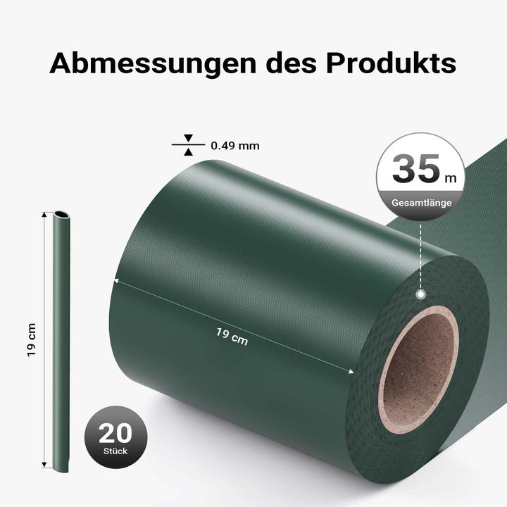 Produktbild Wiltec Sichtschutz Streifen 35mx19cm PVC 650g/m² 20 Clips Zaunfolie Zaunschutz