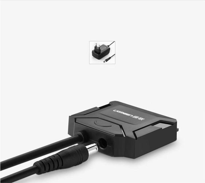 Actual product image Ugreen SATA to USB 3.0 adapter cable for SATA SSD HDD with power supply unit