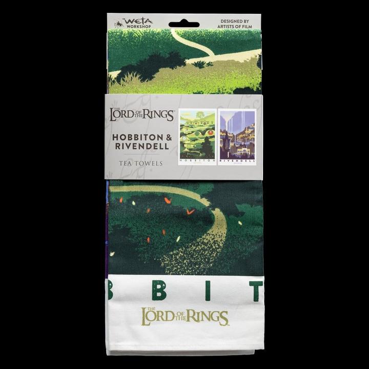 Produktbild Weta Workshop - The Lord of the Rings - Rivendell & Hobbiton Tea Towel Set of 2 (70 x 50 cm)