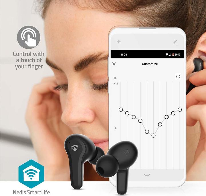 Produktbild Nedis Wireless Earphones - Black (ANC, 36 h, Kabellos)