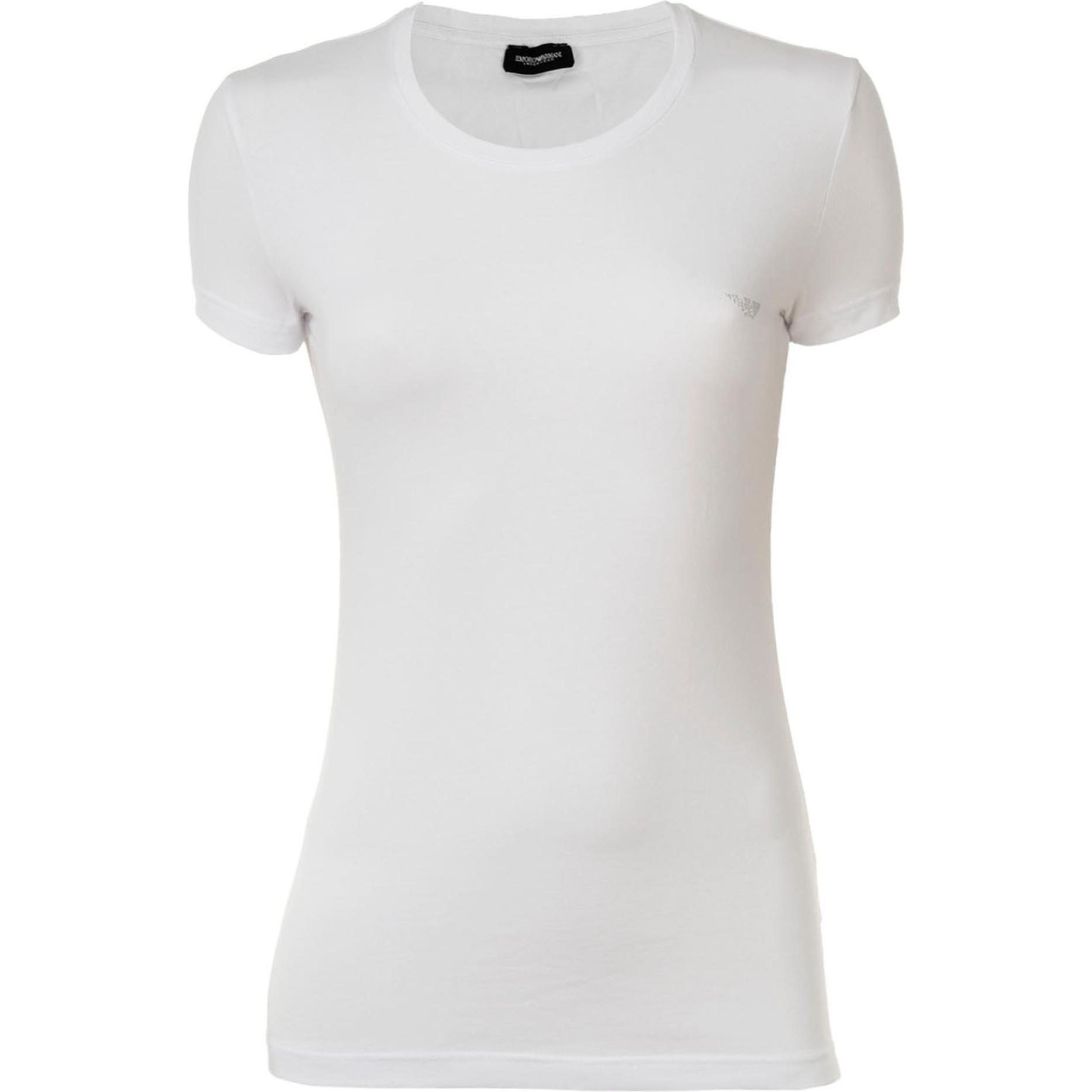 Emporio Armani, Damen, Shirt, T-Shirt Homewear Figurbetont, Weiss, (S)