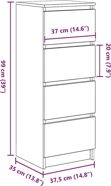 Produktbild vidaXL Sideboard (37.50 x 35 x 99 cm)