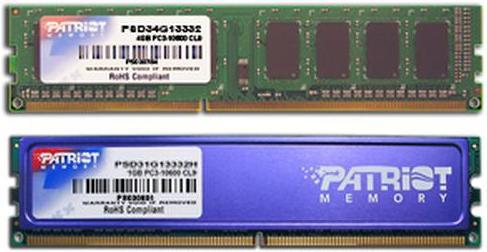 Patriot Signature (1 x 4GB, 1333 MHz, DDR3-RAM, DIMM)