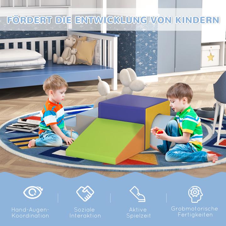 Image du produit Homcom Bausteinset Kunstleder, Schaumstoff Blau