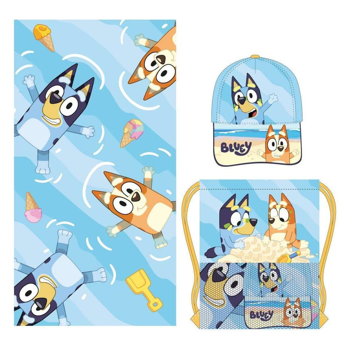 Cerdá, Strandlakens, Bluey Set Towel + Bag + Cap