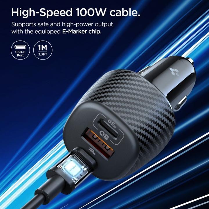 Actual product image Spigen Essential 113W Car Charger EV1133 black