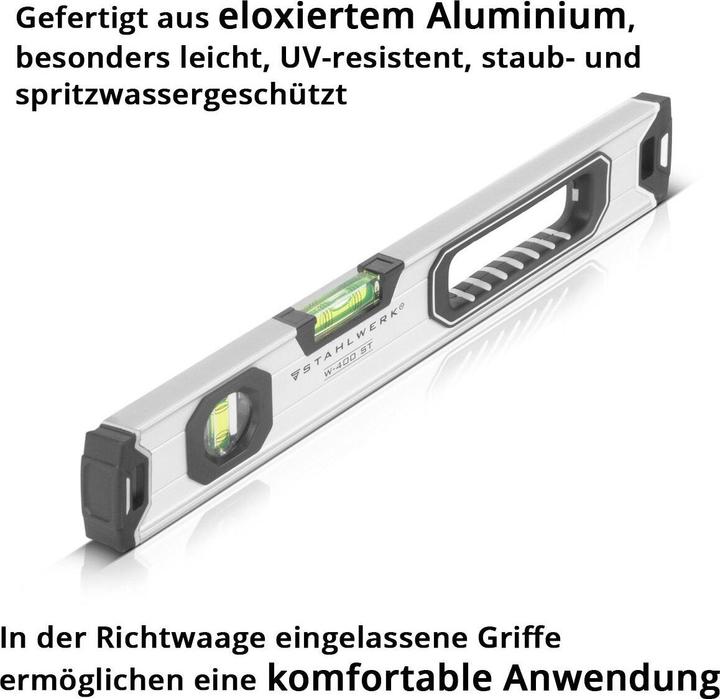 Actual product image Stahlwerk Spirit level W-400 ST made of aluminium with 400 mm length (40 cm)